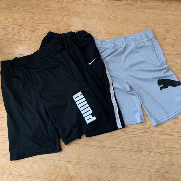 Boys Puma Nike Black Grey Gym Casual Shorts Size XXL - Picture 1 of 6